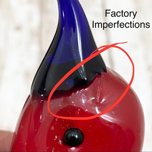 Vintage 9” Red Cardinal Bird on a Clear Branch Murano Style Art Glass Decor - Picture 12 of 13